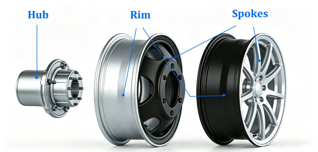 car wheel parts diagram