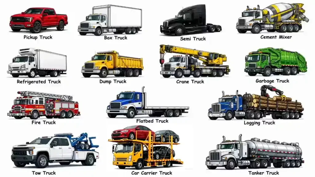 different types of trucks