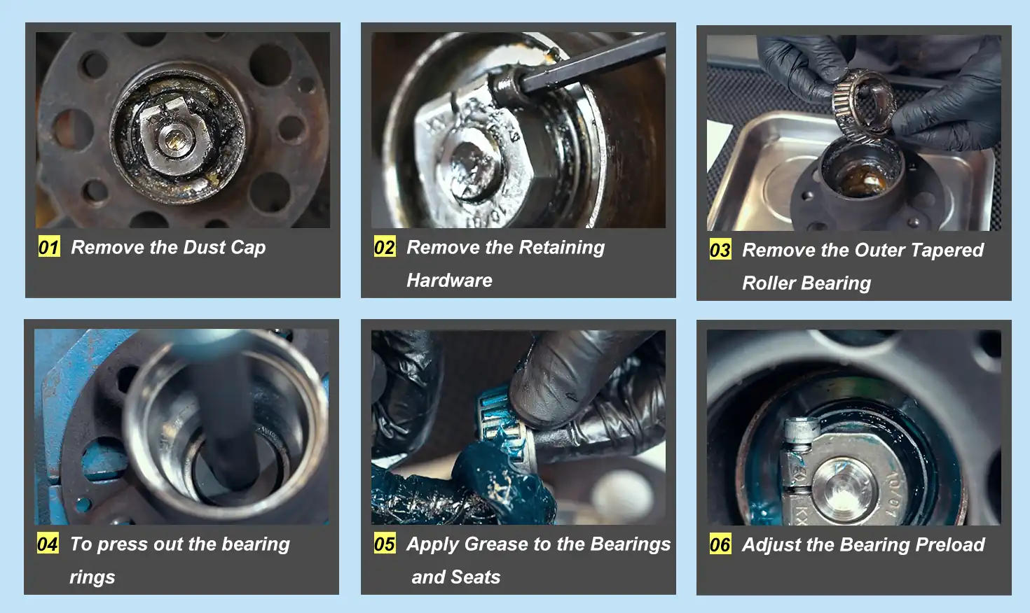 Replacing Serviceable Tapered Roller Bearings